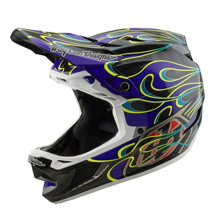 Troy Lee D4 Carbon MIPS Race Helmet - Torched Black/Purple