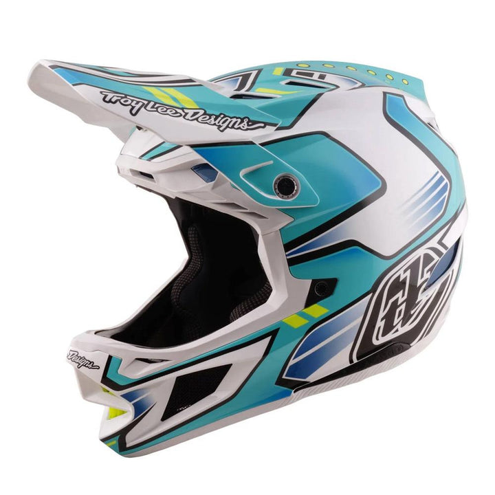 Troy Lee D4 Composite Race Helmet - Crest Real Teal