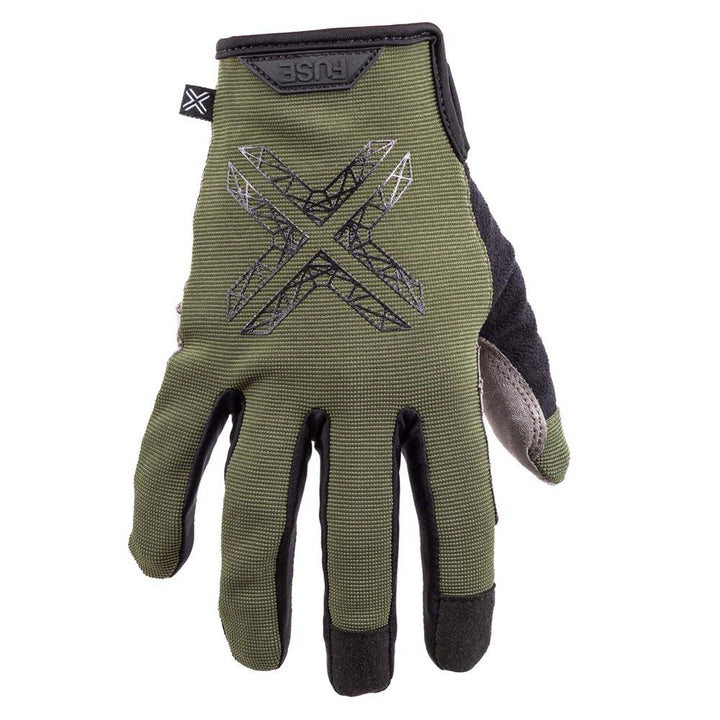 Gants Fuse Stealth - Noir mat / Vert olive