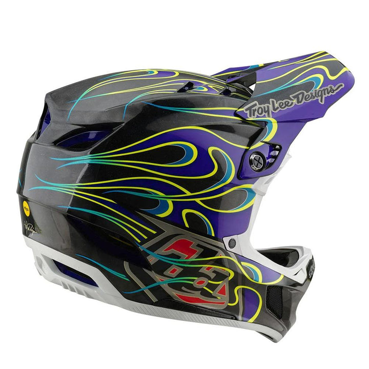 Troy Lee D4 Carbon MIPS Race Helmet - Torched Black/Purple