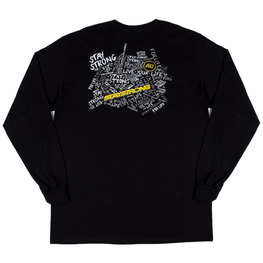 Stay Strong Scribble Long Sleeve Maglietta - Black