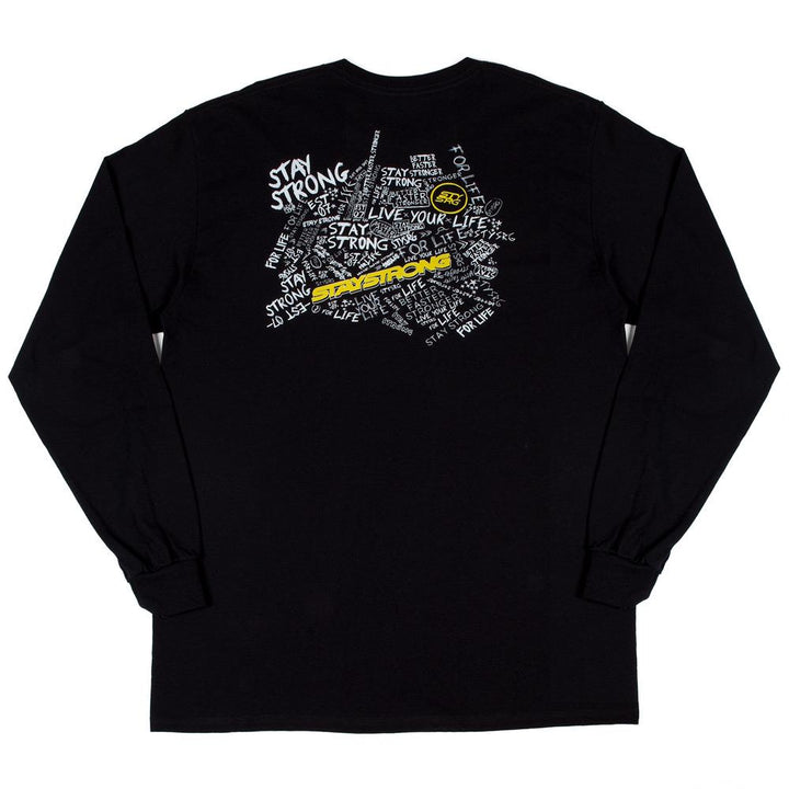 Stay Strong Scribble Long Sleeve Maglietta - Black