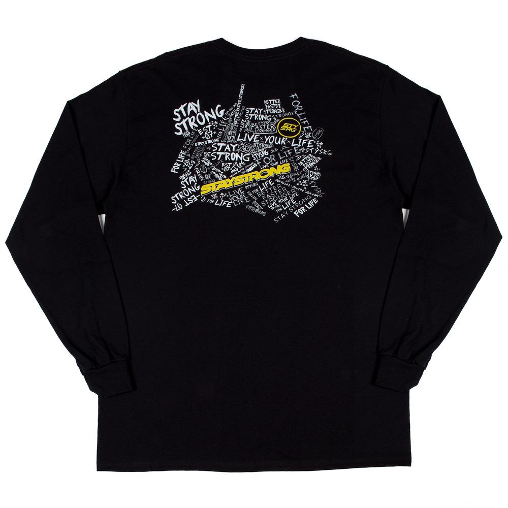 Stay Strong Scribble Long Sleeve Camiseta - Black
