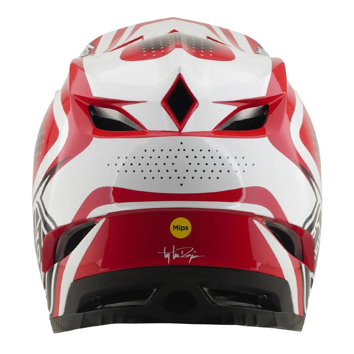 Troy Lee D4 Polyacrylite MIPS Race Helmet - The Line Fire/White