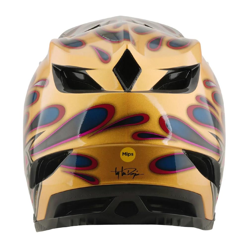 Troy Lee D4 Carbon MIPS Race Helmet - Overspray Gold/Black