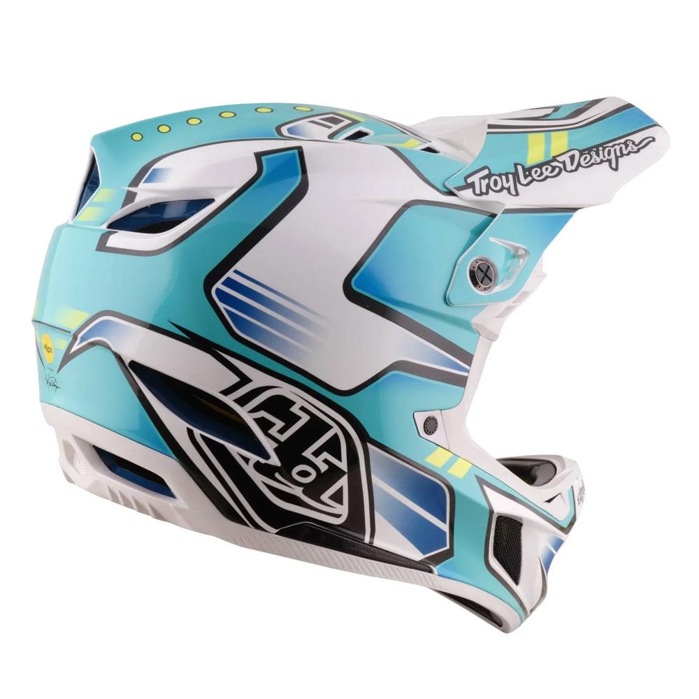 Troy Lee D4 Composite Race Helmet - Crest Real Teal