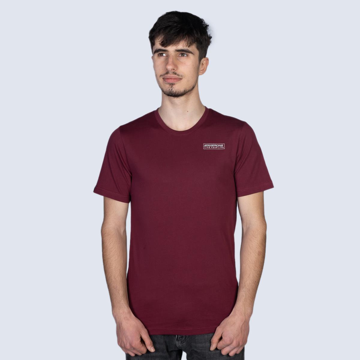 Stay Strong Authentic Box T-Shirt - Maroon