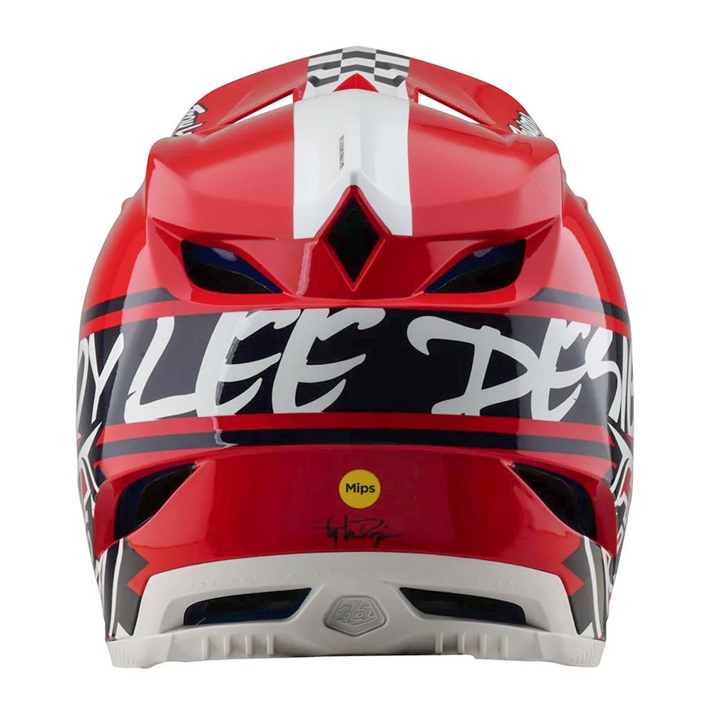 Troy Lee D4 Polyacrylate MIPS Race Helmet - Fifty-50 White/Red