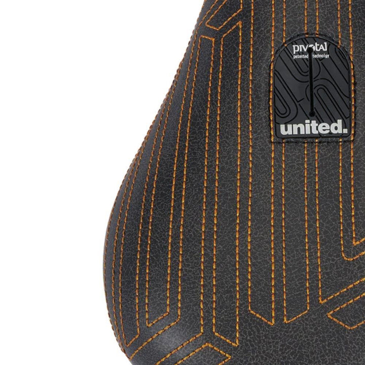 United Squad Fat Pivotal Seat - Black with Orange Stitch