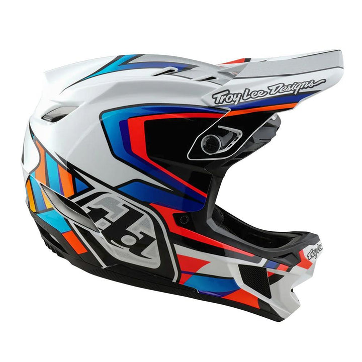 Troy Lee D4 Composite MIPS Race Helmet - Frames White/Silver