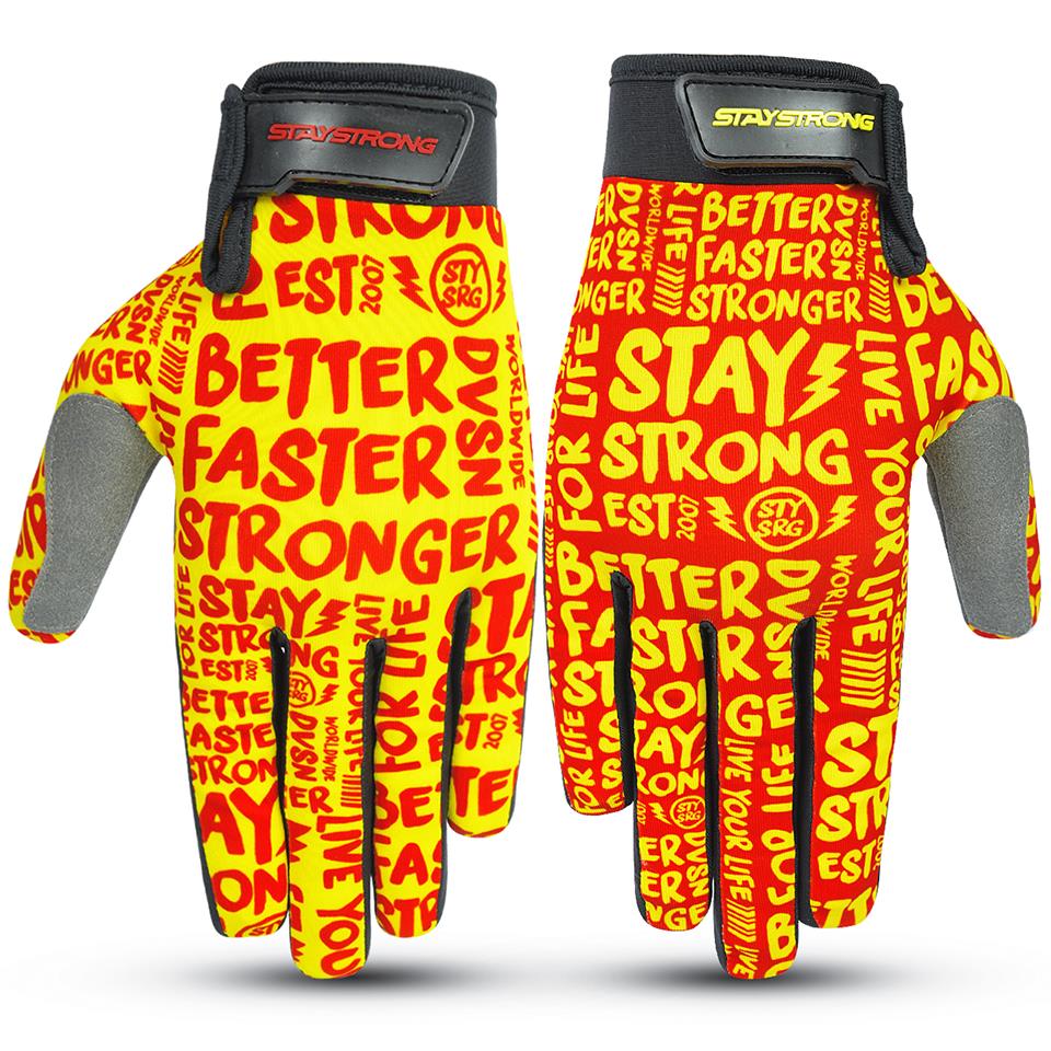 Stay Strong Sketch Gloves - Red/Yellow