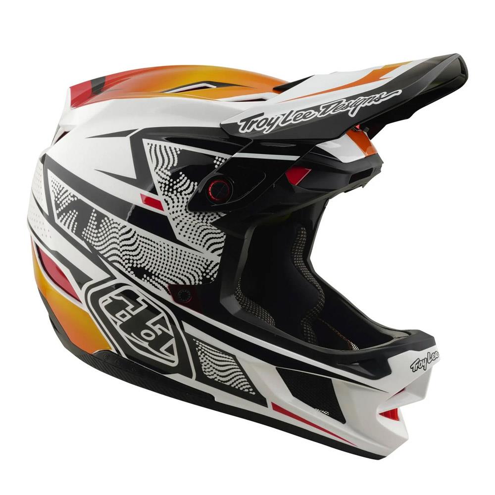 Troy Lee D4 Composite Race Helmet - Lined Up White