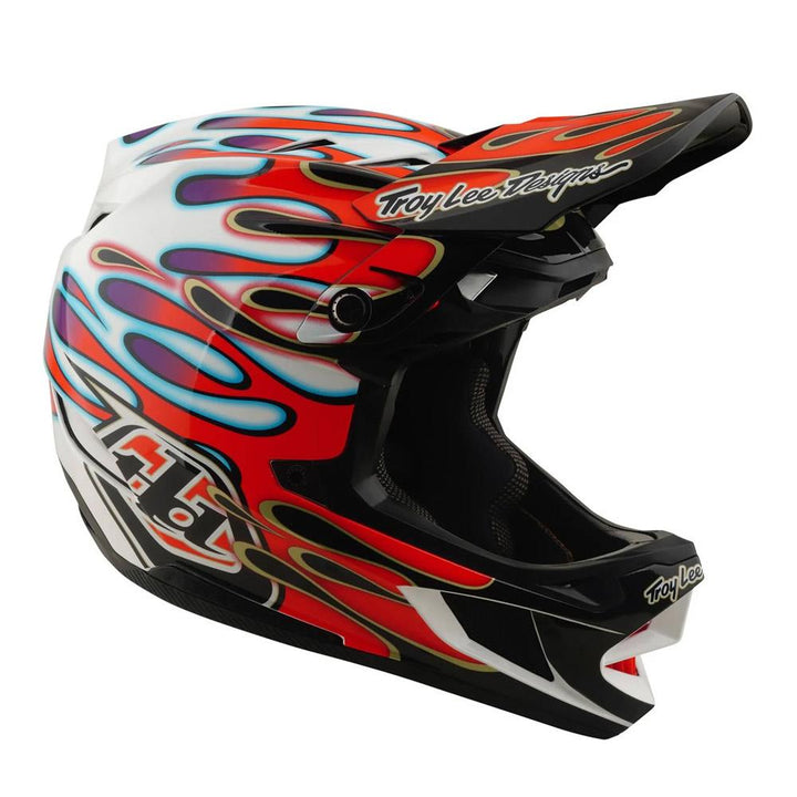Troy Lee D4 Composite Race Helmet - Overspray White/Red