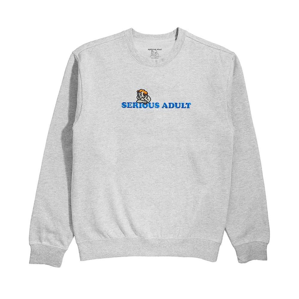 Serious Adult Thinking Man Sweatshirt - Ash Grey