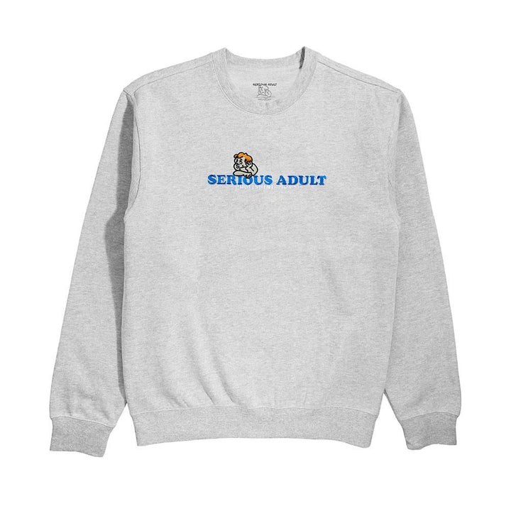 Serious Adult Thinking Man Sweatshirt - Ash Grey