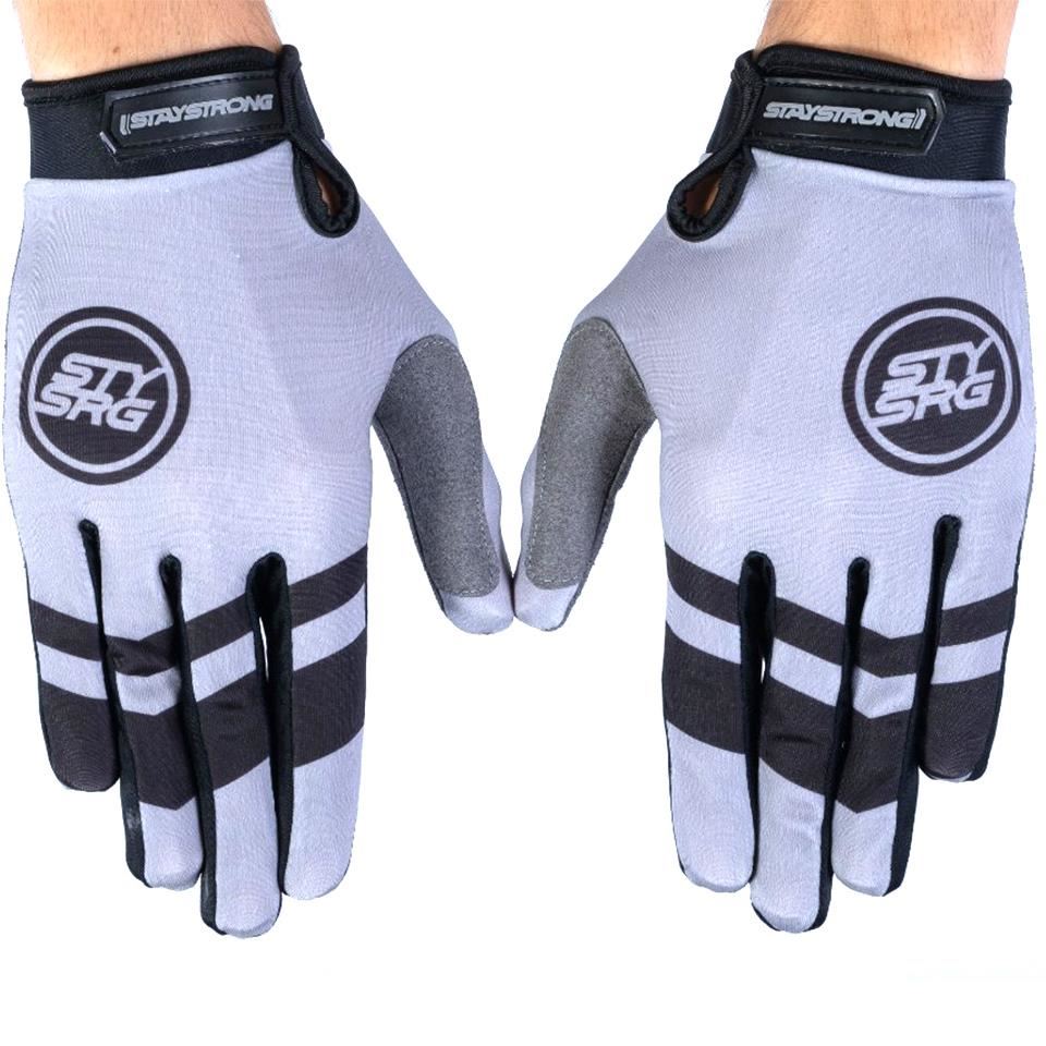 Stay Strong Chevron Gloves - Grey