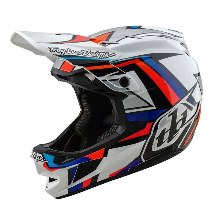 Troy Lee D4 Composite MIPS Race Helmet - Frames White/Silver