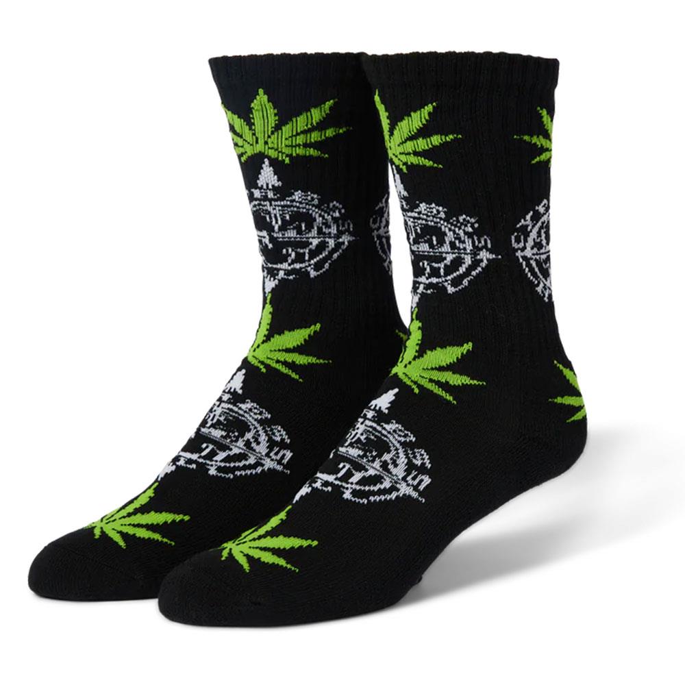 HUF Compass Plantlife Sock - Black - Black