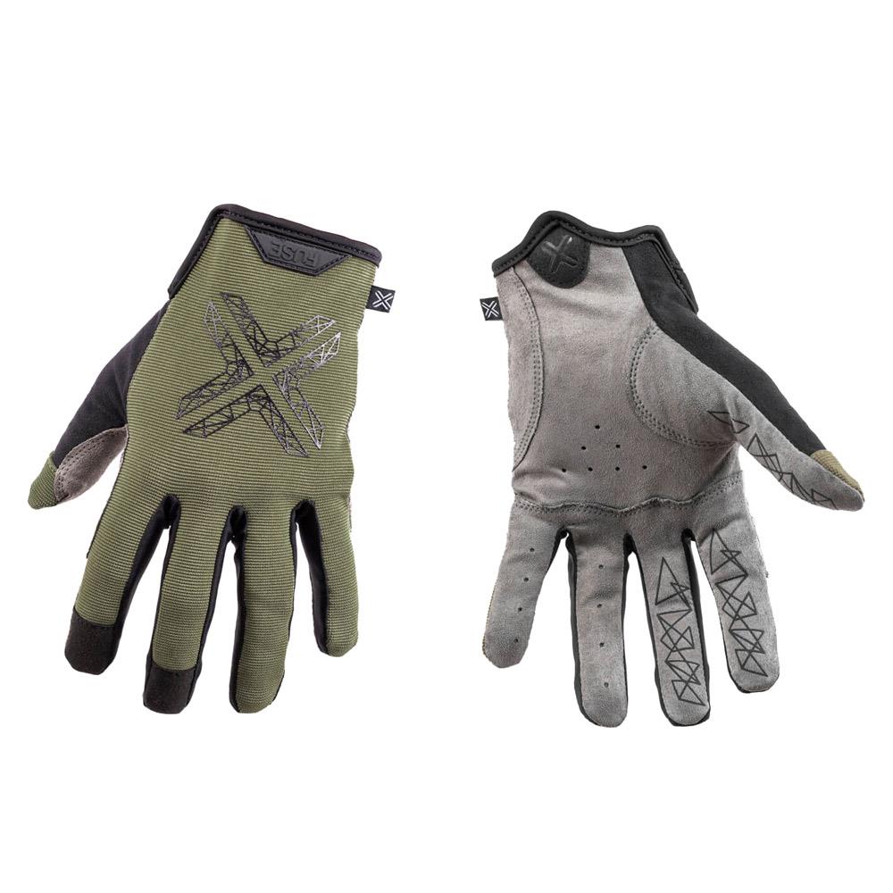 Gants Fuse Stealth - Noir mat / Vert olive