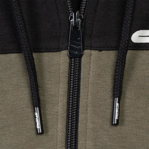 Stay Strong Cut Off Zip Hoodie - Black/Olive