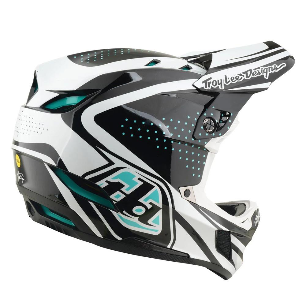 Troy Lee D4 Polyacrylite MIPS Race Helmet - The Line Charcoal/White