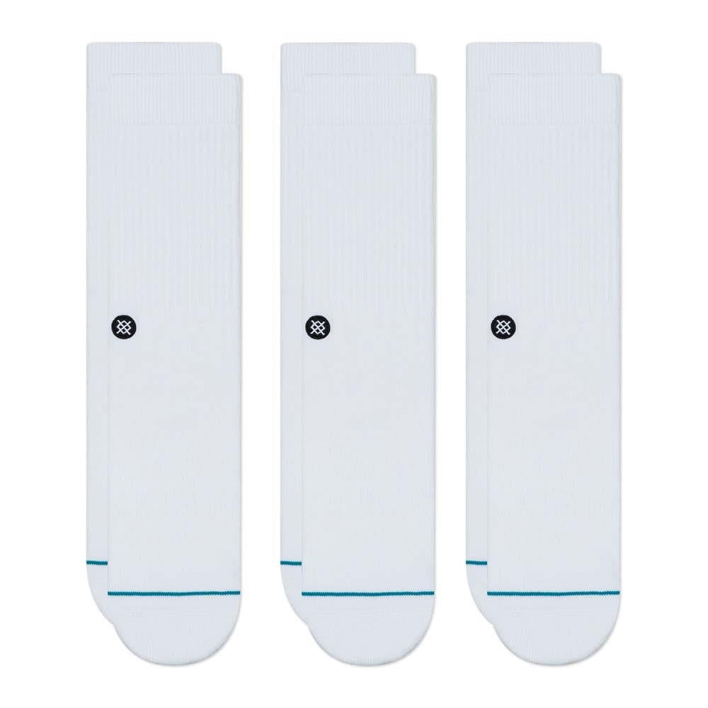 Stance Icon Socks 3 Pack - White/ Large