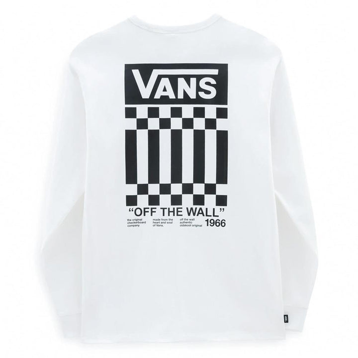 Vans Off The Wall Check Graphic Long Sleeve T-Shirt - Blanc