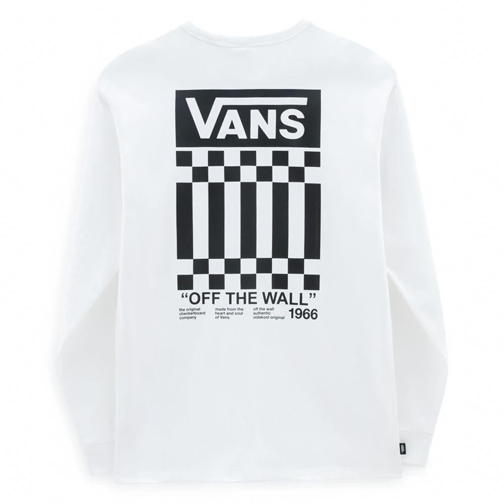 Vans Off The Wall Check Graphic Long Sleeve T-Shirt - White