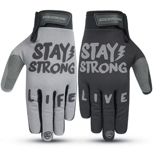 Stay Strong Live Life Gants - Black/Grey