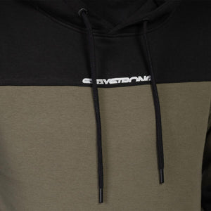 Stay Strong Cut Off Hoodie - Black/Olive