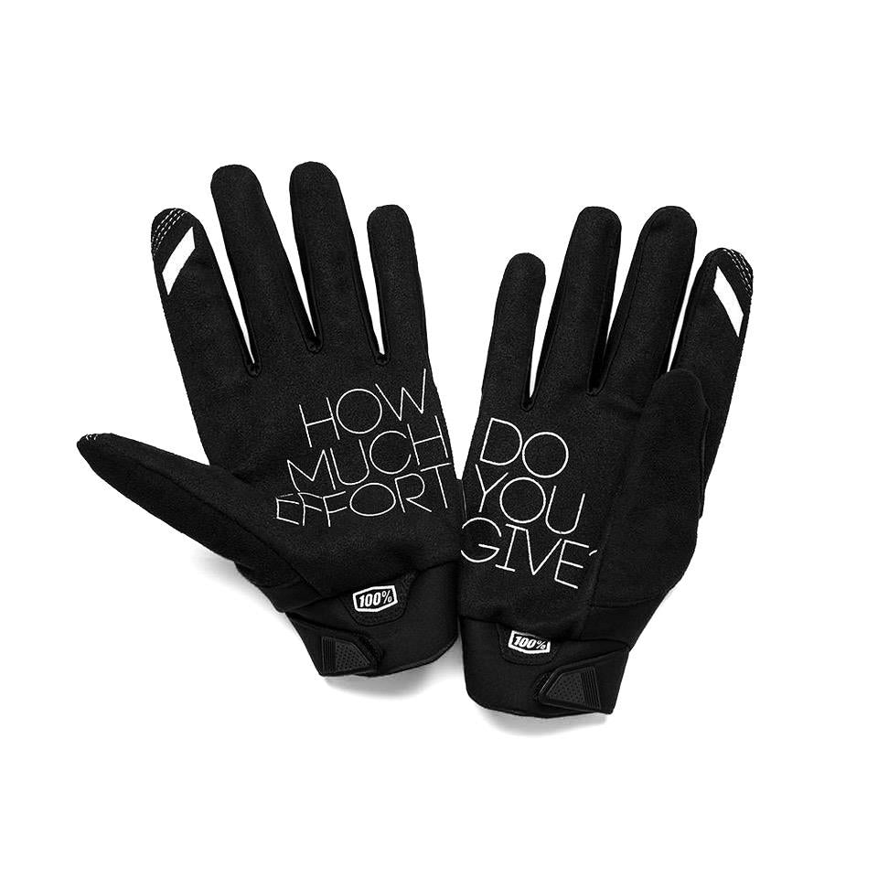 100% Brisker Race Gloves - Black/Grey