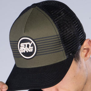 Stay Strong Icon Stripe Mesh Snapback - Black/Olive
