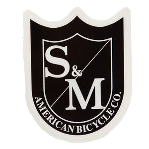 S&M Small Shield Sticker Black/White