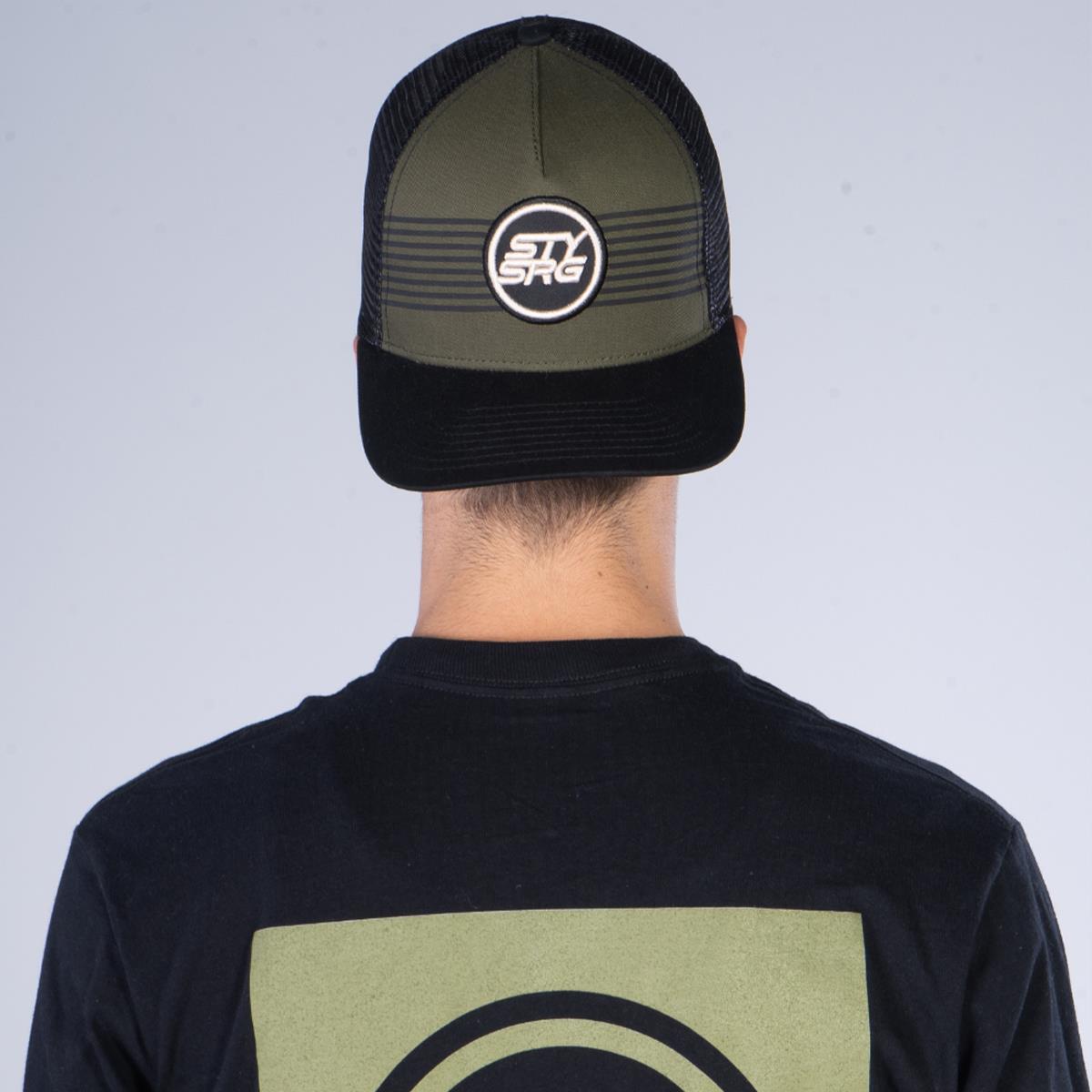 Stay Strong Icon Stripe Mesh Snapback - Black/Olive