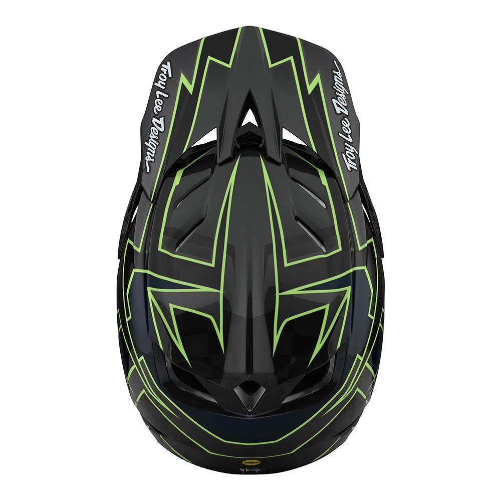 Troy Lee D4 Carbon Race Helm - Graph Grey/Green