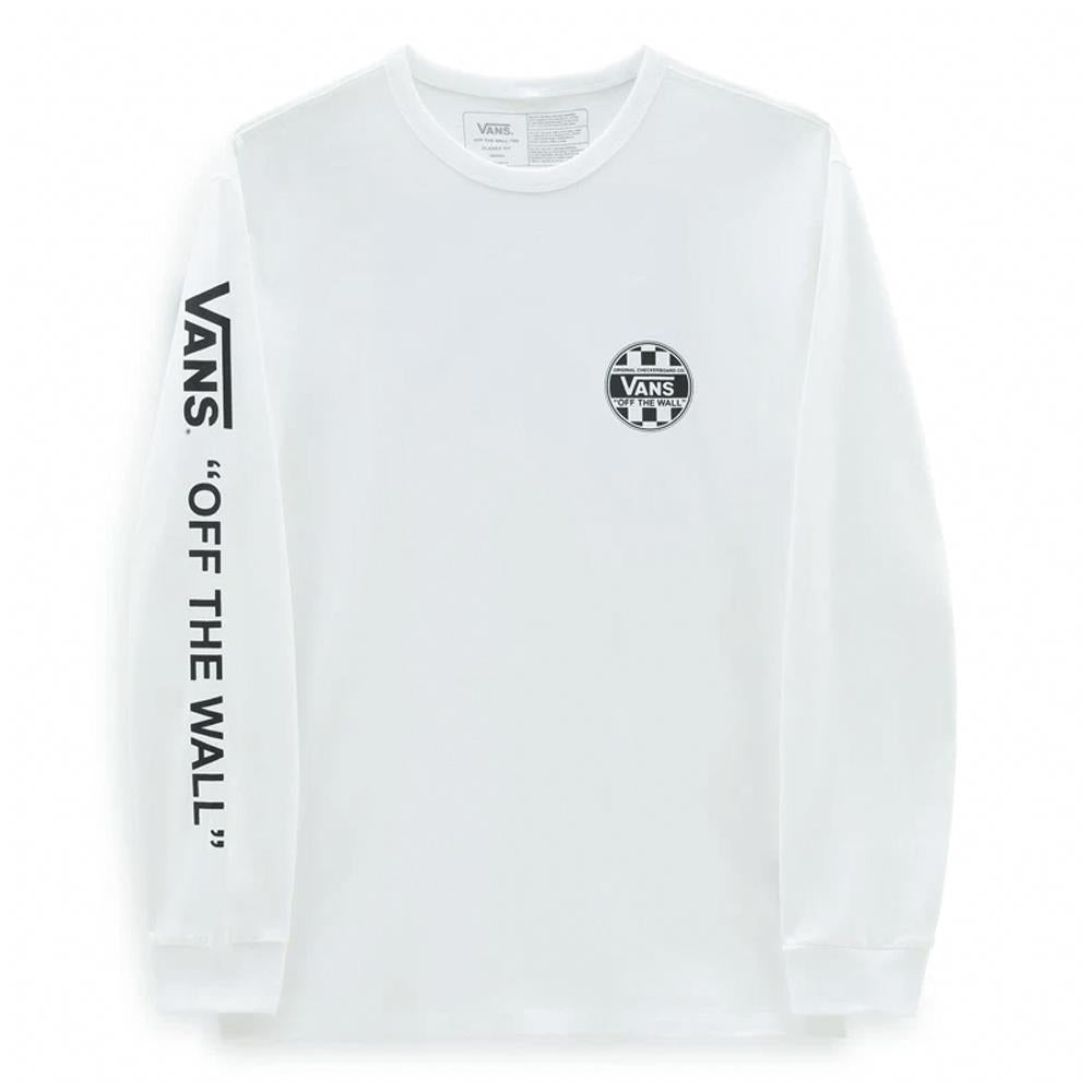 Vans Off The Wall Check Graphic Long Sleeve T-Shirt - Blanc