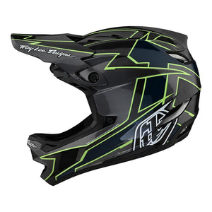 Troy Lee D4 Carbon Race Helm - Graph Grey/Green