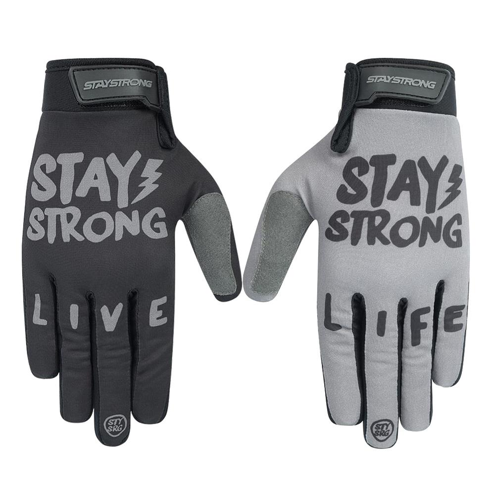 Stay Strong Live Life Gants - Black/Grey