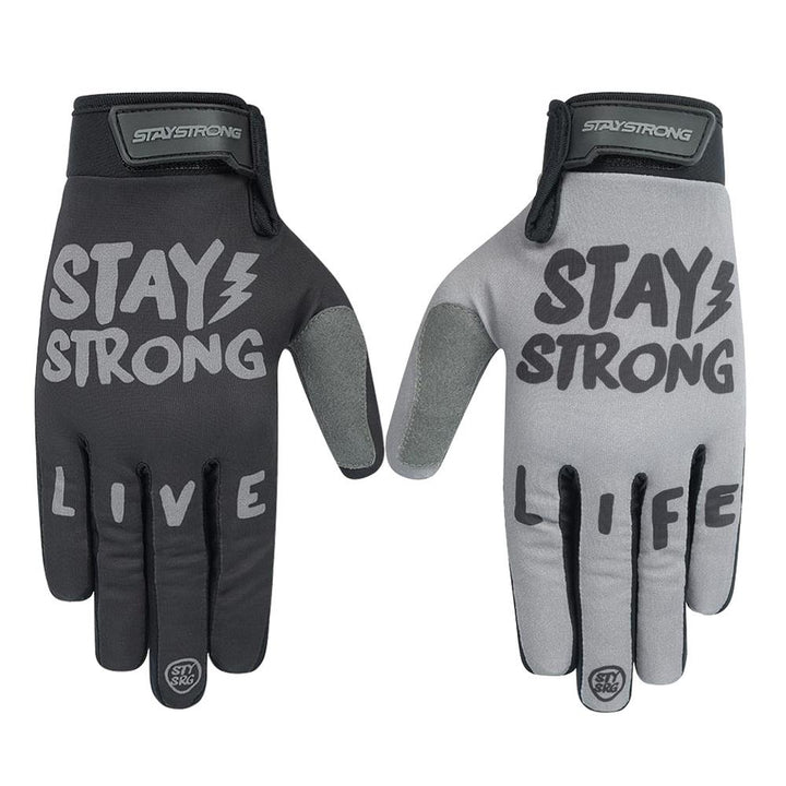 Stay Strong Live Life Gants - Black/Grey