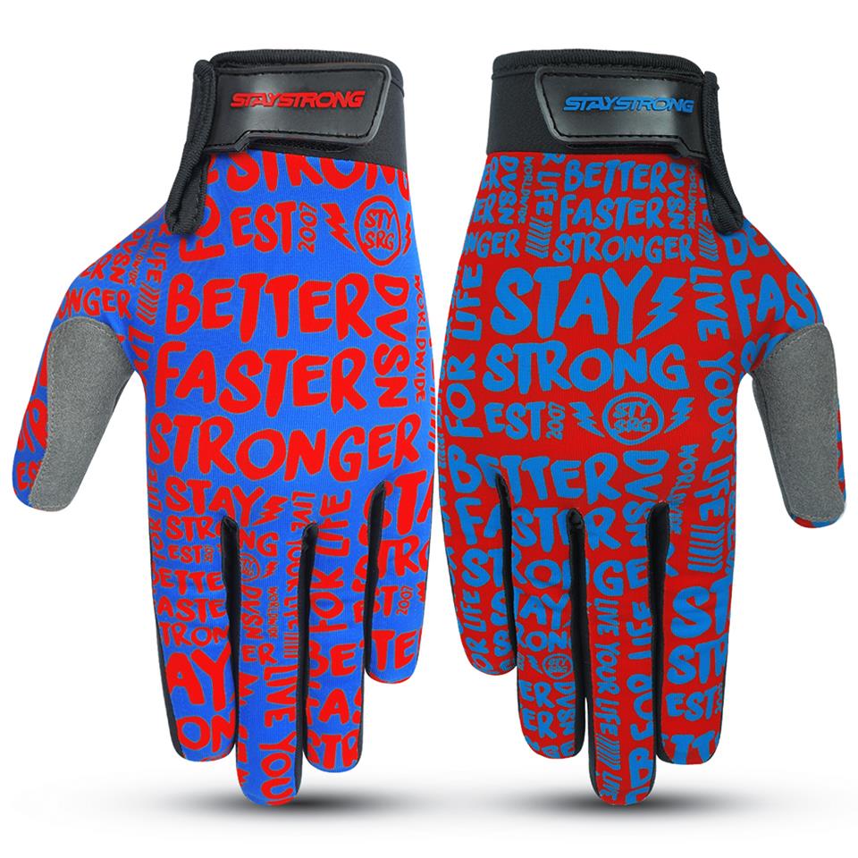 Stay Strong Sketch Guantes - Red/Blue