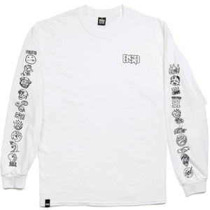 BSD Icon T-Shirt mit langen Ärmeln - Weiß