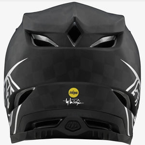 Troy Lee D4 Carbon Race Helm - Stealth Black/Silver