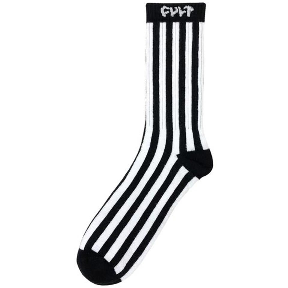 Cult Vertical Stripe Crew Socks - Referee