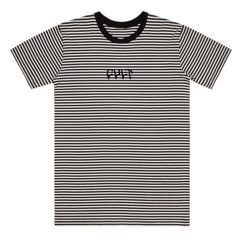 Cult Stripe Logo T-Shirt - Black